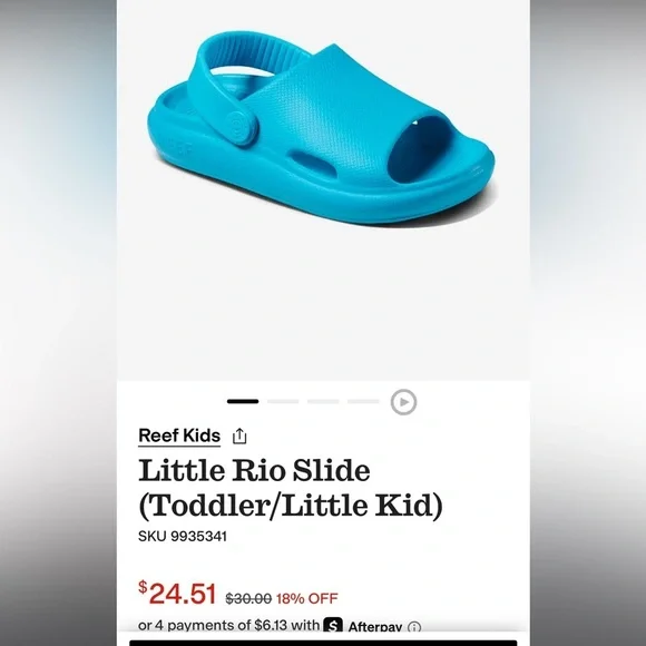 Reef Kids Aqua Blue Sandals Toddler Size 8 - Picture 5 of 5